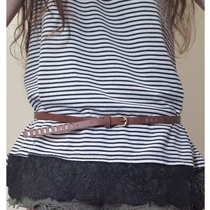 Brown belt with gold studs